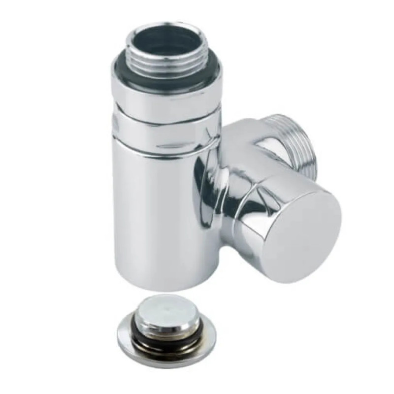 Carlo Poletti Кран отсекающий трехосевой БЕЛЫЙ Ø1/2″x3/4″ DX (правый) COMBI CORNER (подкл. тену) (V110212EDX)