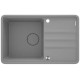 Deante Мийка кухонна Momi, граніт, прямокут., з крилом, 780х500х230мм, чаша - 1, врізна, сірий + кухонна дошка (ZKM_S113)
