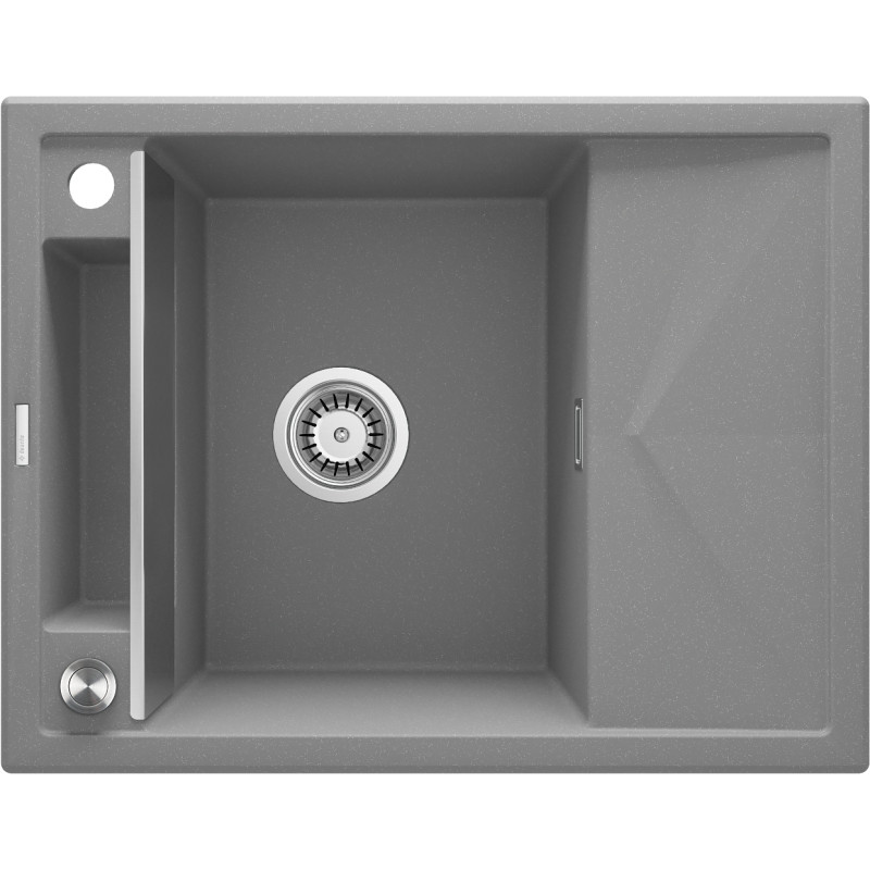 Deante Мийка кухонна Magnetic, граніт, прямокут., з крилом, 640х500х219мм, чаша - 1, врізна, сірий (ZRM_S11A)