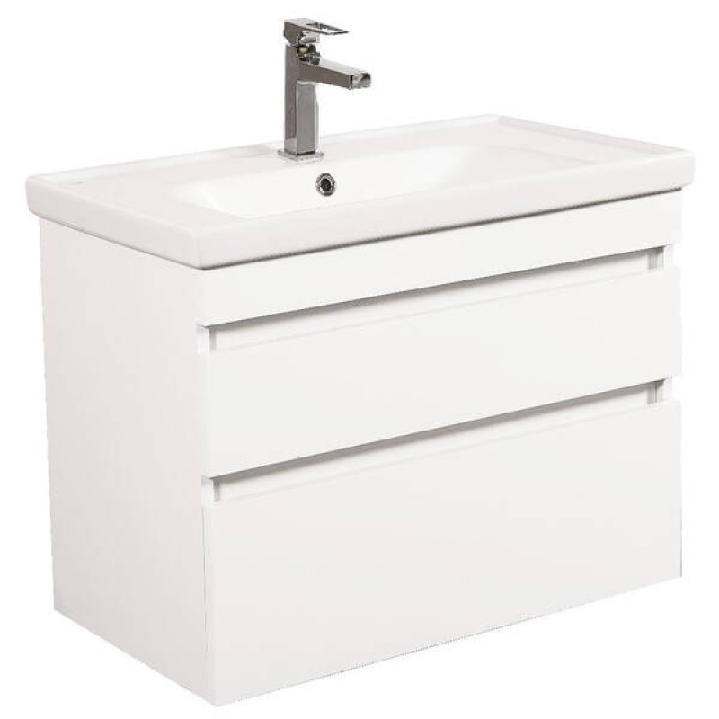 Аквародос Тумба AQUARODOS Вінтаж (білий глянець) 80 см з умивальником Frame (консольна) (10467)