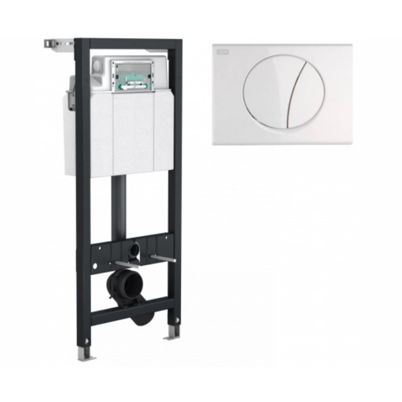 REHAU Инсталляция для унитаза Mepa P31 с клавишей Sun белая и настенными кронштейнами (896512330)