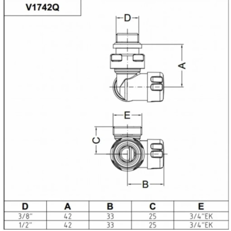 Carlo Poletti Кран отсекающий трехосевой ХРОМ Ø1/2" х 24-19 DX (правый) FIRST CORNER (V174211CBDX)