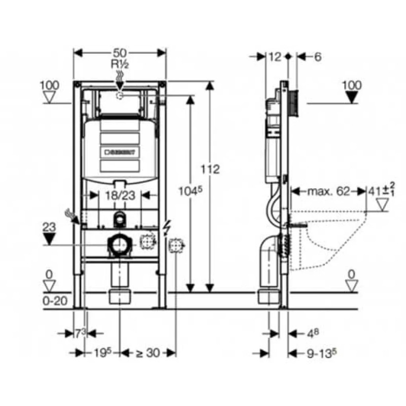 Geberit Инсталляционная система Duofix для подвесного унитаза (111.300.00.5)