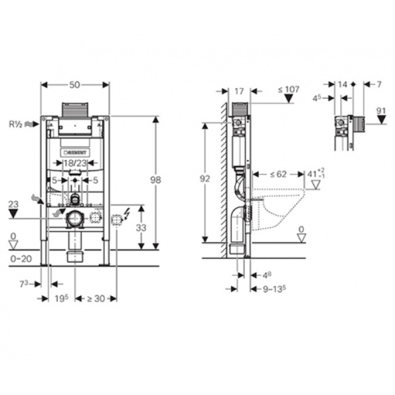 Geberit Інсталяційна система Duofix для підвісного унітазу (111.030.00.1)