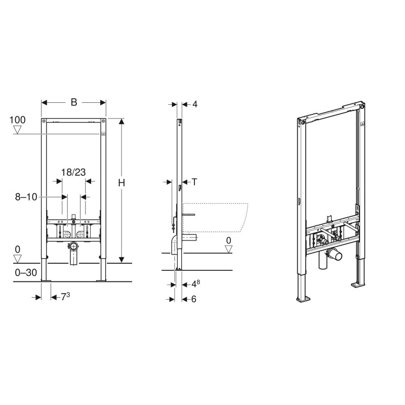 Geberit Інсталяція для біде Duofix 112 см (111.512.00.2)