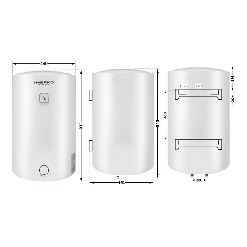 Thermo Alliance Водонагрівач (бойлер) електричний 100 л. D100VH15Q3