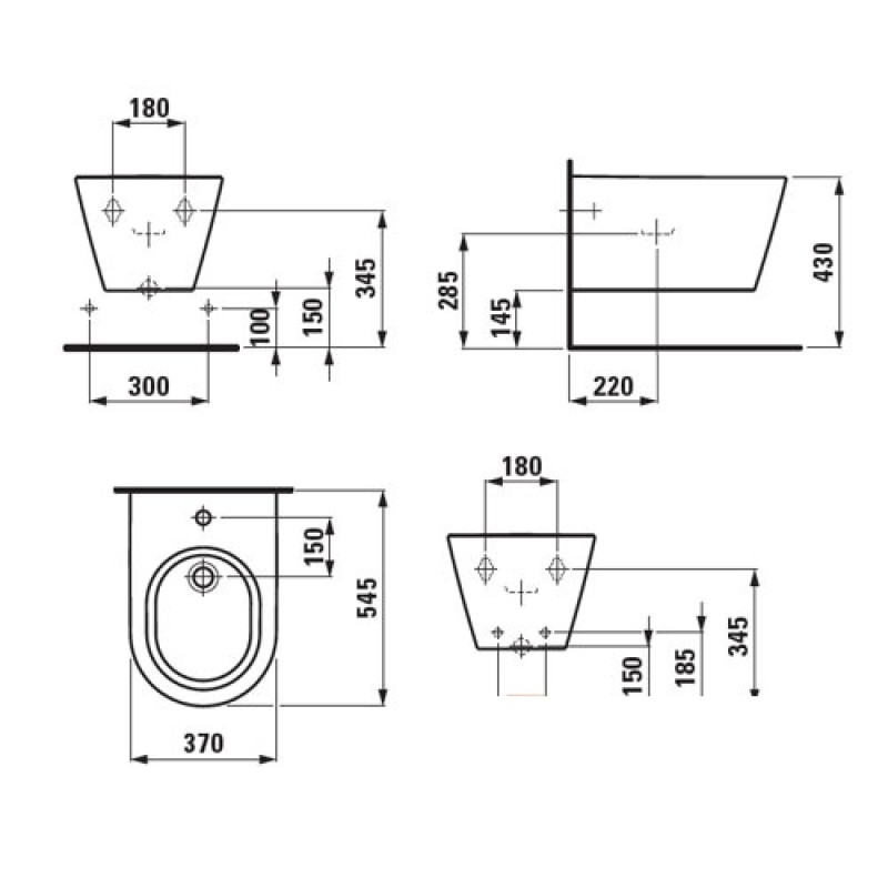 Laufen Подвесное биде Kartell (H8303314003021)