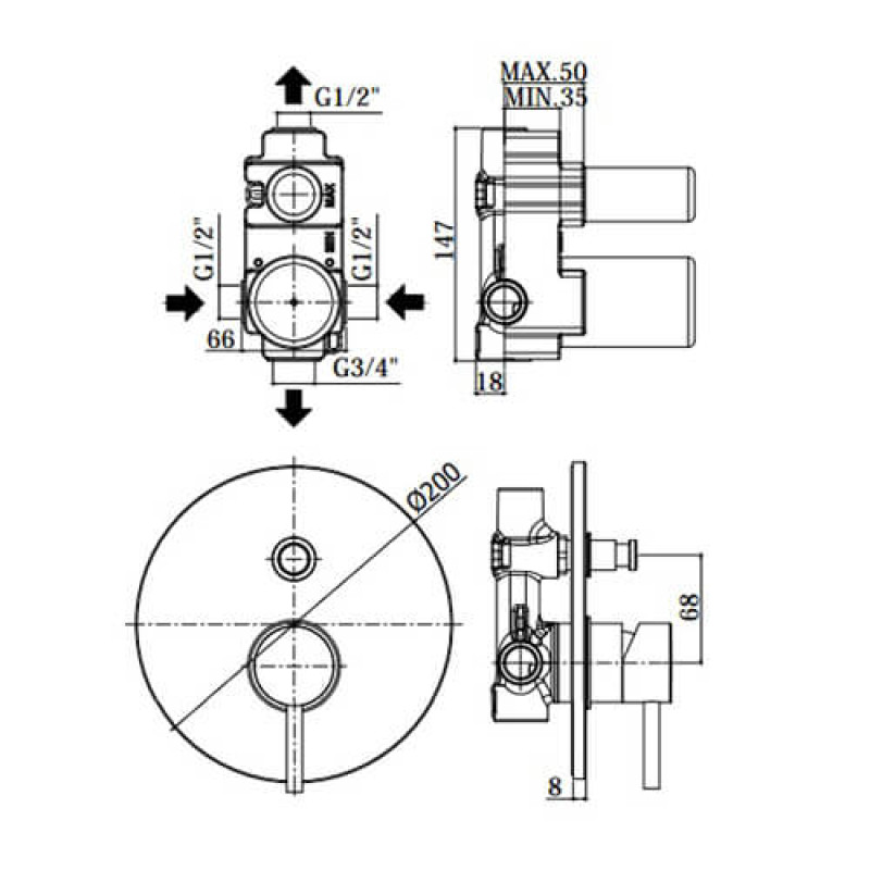 Paffoni Душевая система Light KIT LIG 015 NO черный (KITLIG015NO)