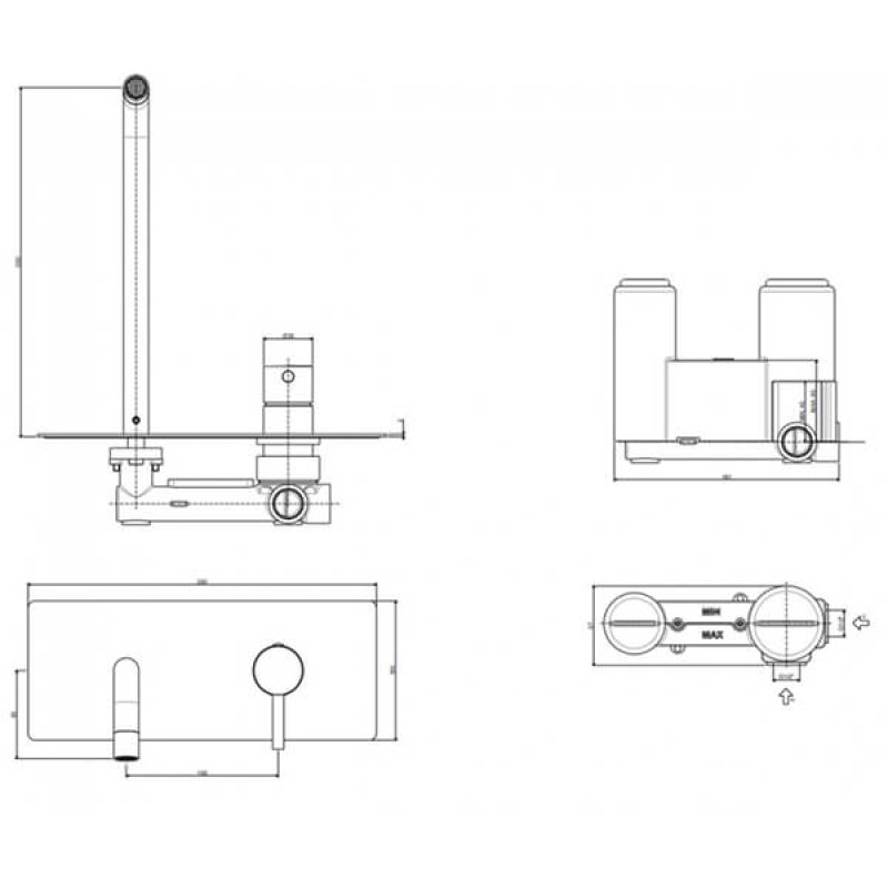Paffoni Змішувач для умивальника Light LIG 106 NO прихованого монтажу чорний матовий (LIG106NO)
