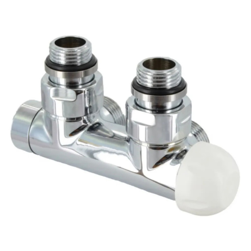 Carlo Poletti Узел термостатический TWIN THERMO ХРОМ угловой ПРАВЫЙ Ø1/2″ З x 3/4″ EK 50 мм (V37110BSB)