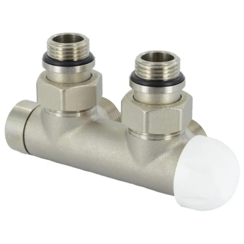 Carlo Poletti Узел термостатический TWIN THERMO НИКЕЛЬ угловой ПРАВЫЙ Ø1/2″ З x 3/4″ EK 50 мм (V37110QSB)