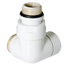 Carlo Poletti Кран отсекающий трехосевой БЕЛЫЙ Ø1/2″ х 24-19 SX (левый) CORNER (V74211EFSX)