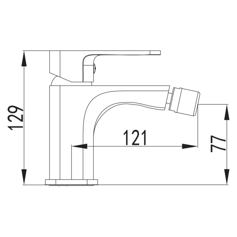 IMPRESE Смеситель для биде Bilovec, черный матовый 35 мм (40256)