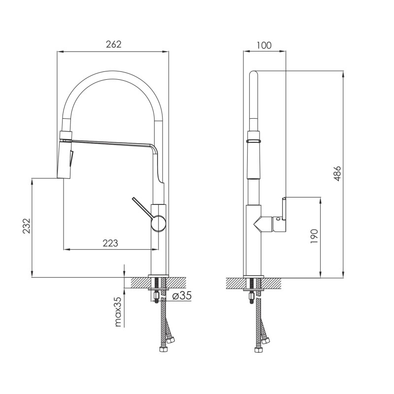 IMPRESE Смеситель для кухни Boa US, хром 25 мм (55921)