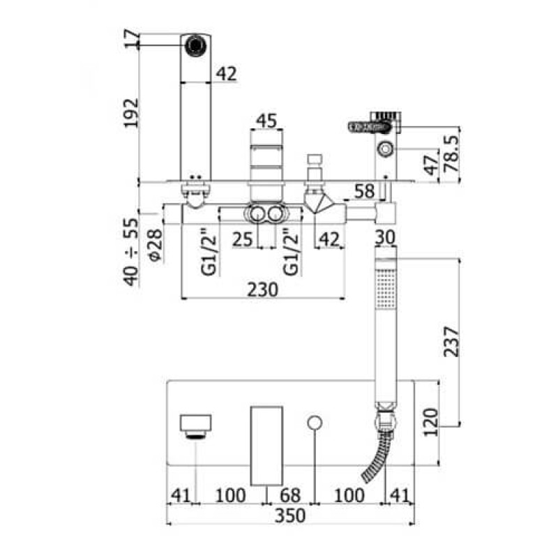 Paffoni Смеситель для ванны Elle EL 001 CR хром (EL001CR)