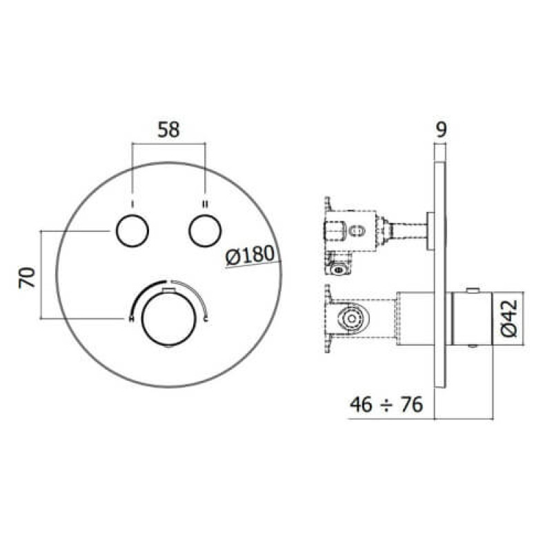 Paffoni Смеситель для душа Compact box CPM 018 CR скрытого монтажа (2 функции), хром (CPM018CR)
