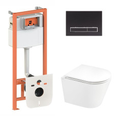 Qtap Інсталяція для унітазу 4 в 1 Nest + унітаз із сидінням Scorpio Ultra Quiet, з панеллю змиву (QT1433053EUQW45167)
