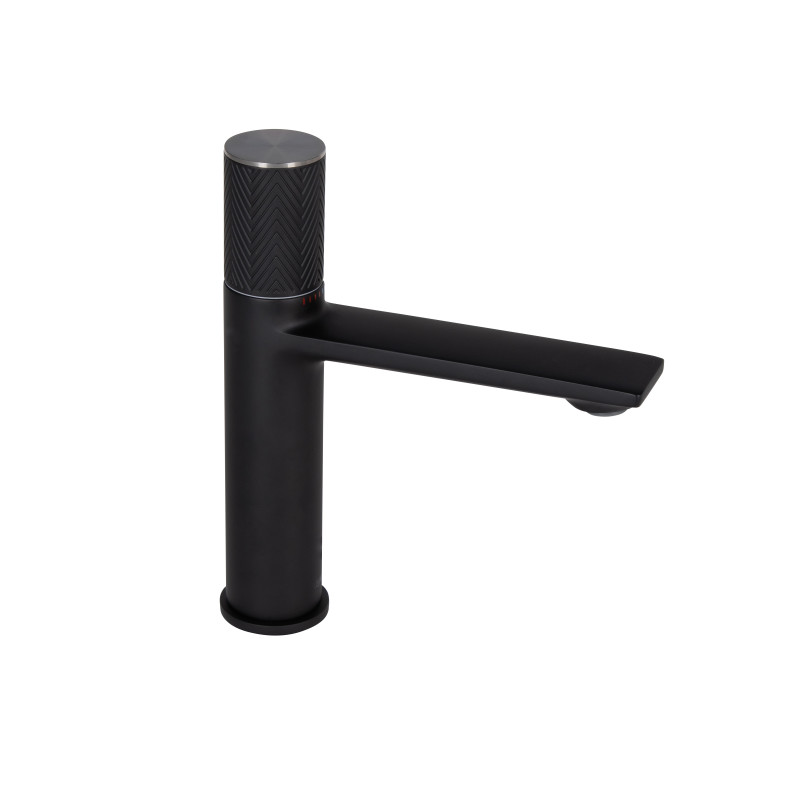 Qtap Змішувач для раковини Brno із прогресивним картриджем Чорний матовий (QTBRN1067103B)