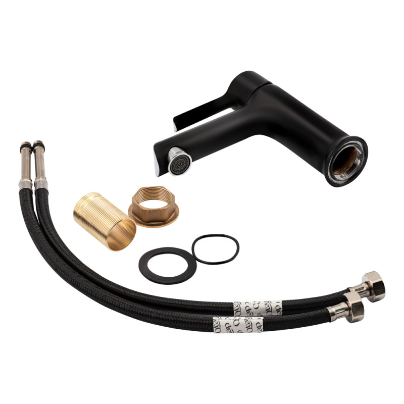 Qtap Змішувач для раковини Grand Чорний матовий (QTGRABCR001F)