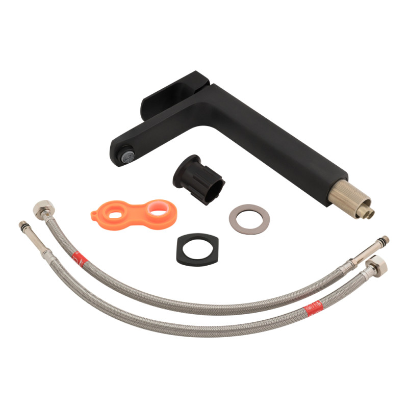 Qtap Змішувач для раковини Lipno високий Чорний матовий (QTLIPNO1023H101CB)