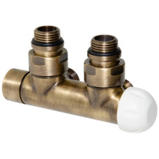 Carlo Poletti Узел термостатический TWIN THERMO BRUSH BRONZE угловой ПРАВЫЙ Ø1/2″ З x 3/4″ EK 50 мм (V37110MSB)