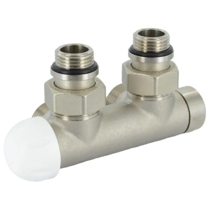 Carlo Poletti Узел термостатический TWIN THERMO НИКЕЛЬ угловой ЛЕВЫЙ Ø1/2″ З x 3/4″ EK 50 мм (V37110QSBSX)