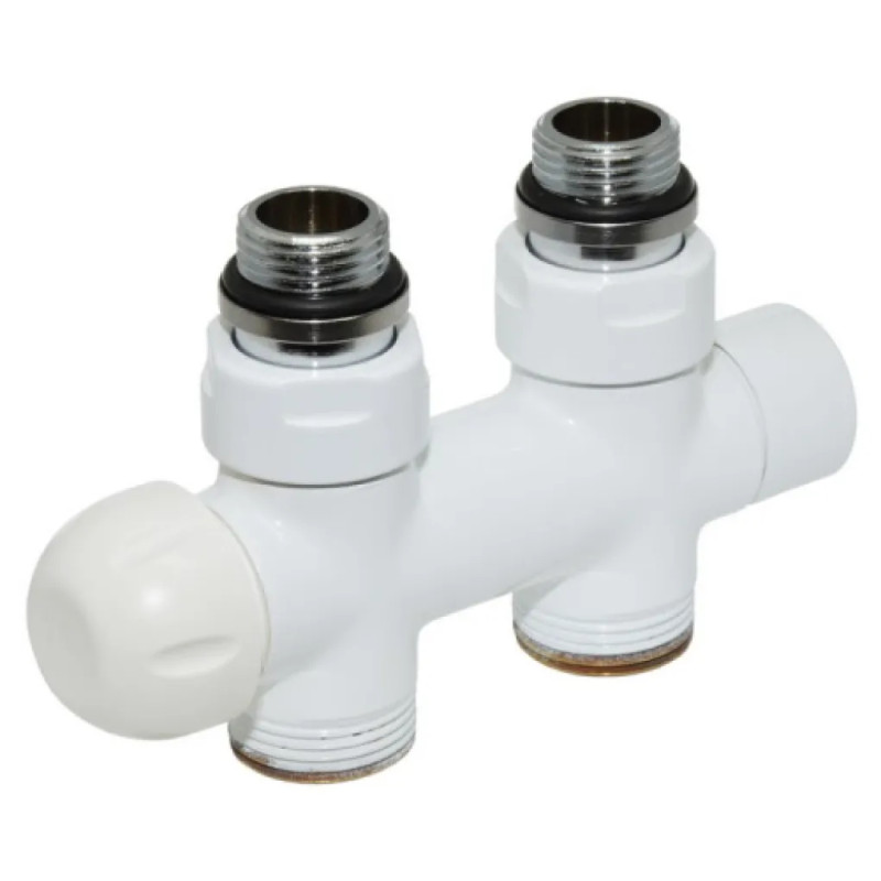 Carlo Poletti Узел термостатический TWIN THERMO БЕЛЫЙ прямой Ø1/2″ З x 3/4″ EK 50 мм (V37510EFSB)