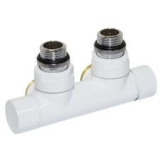 Carlo Poletti Узел отсекающий TWIN БЕЛЫЙ угловой Ø1/2″ З x 3/4″ EK 50 мм (V48110EFSB)