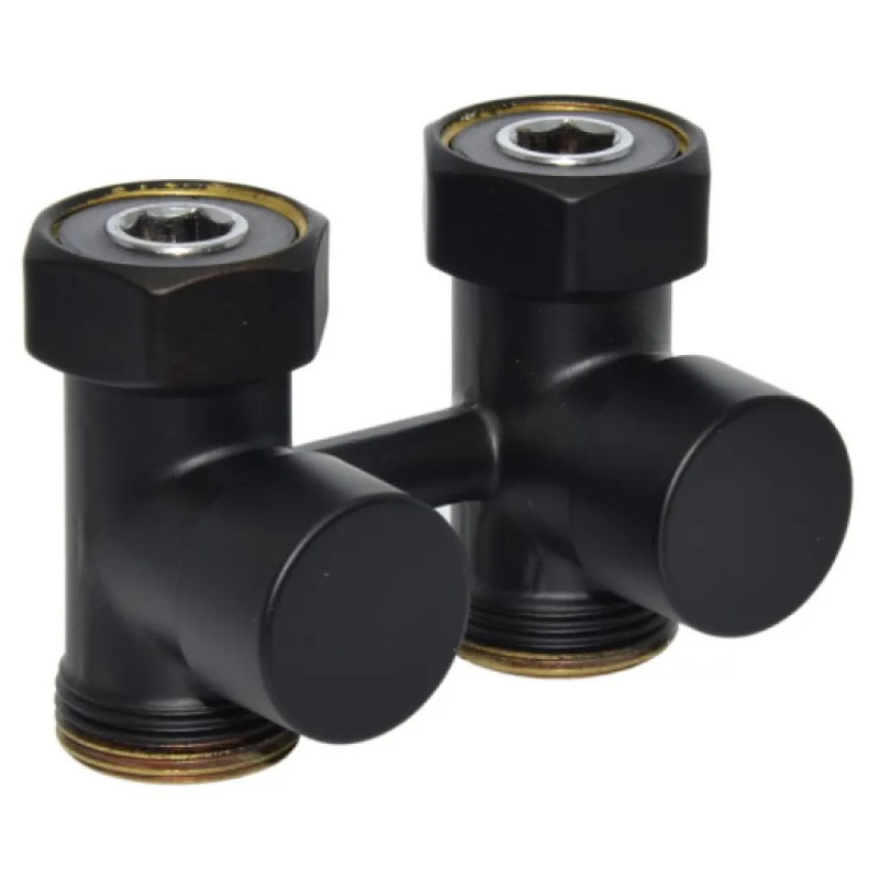 Carlo Poletti Кран нижнего подключения FIRST PIASTRE BLACK MATTE прямой Ø3/4″ F x 3/4″ EK (V72512EFS9005O)