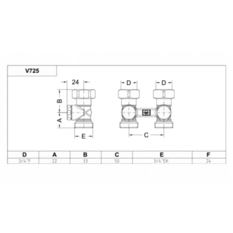 Carlo Poletti Кран нижнего подключения FIRST PIASTRE BLACK MATTE прямой Ø3/4″ F x 3/4″ EK (V72512EFS9005O)