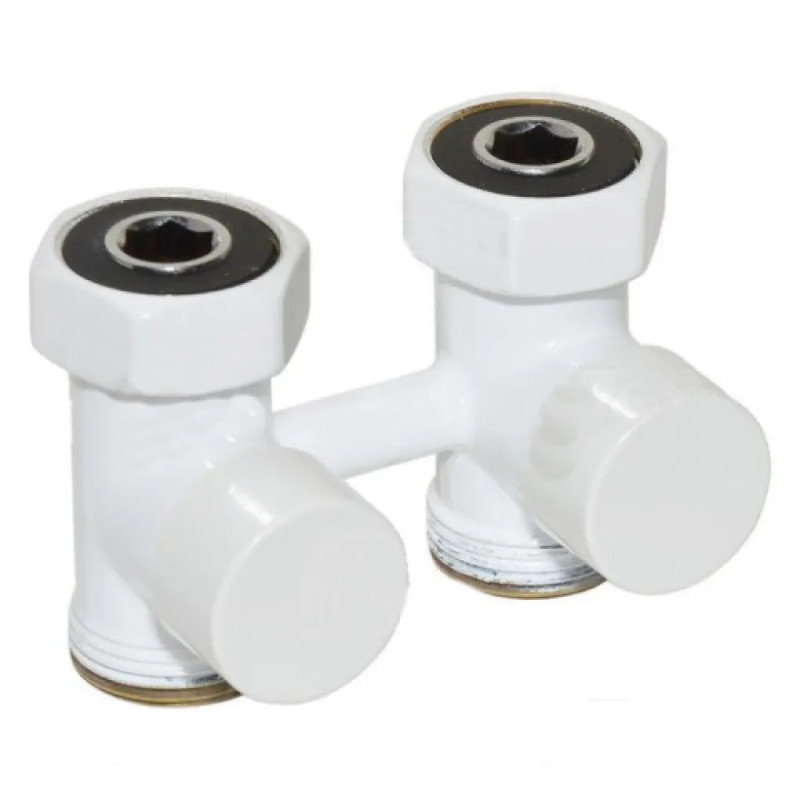 Carlo Poletti Кран нижнего подключения FIRST PIASTRE БЕЛЫЙ прямой Ø3/4″ F x 3/4″ EK (V72512EF)