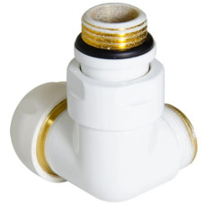 Carlo Poletti Термоклапан трехосный БЕЛЫЙ Ø1/2" х 24-19 DX (правый) CORNER-THERMO (V75111EFDX)