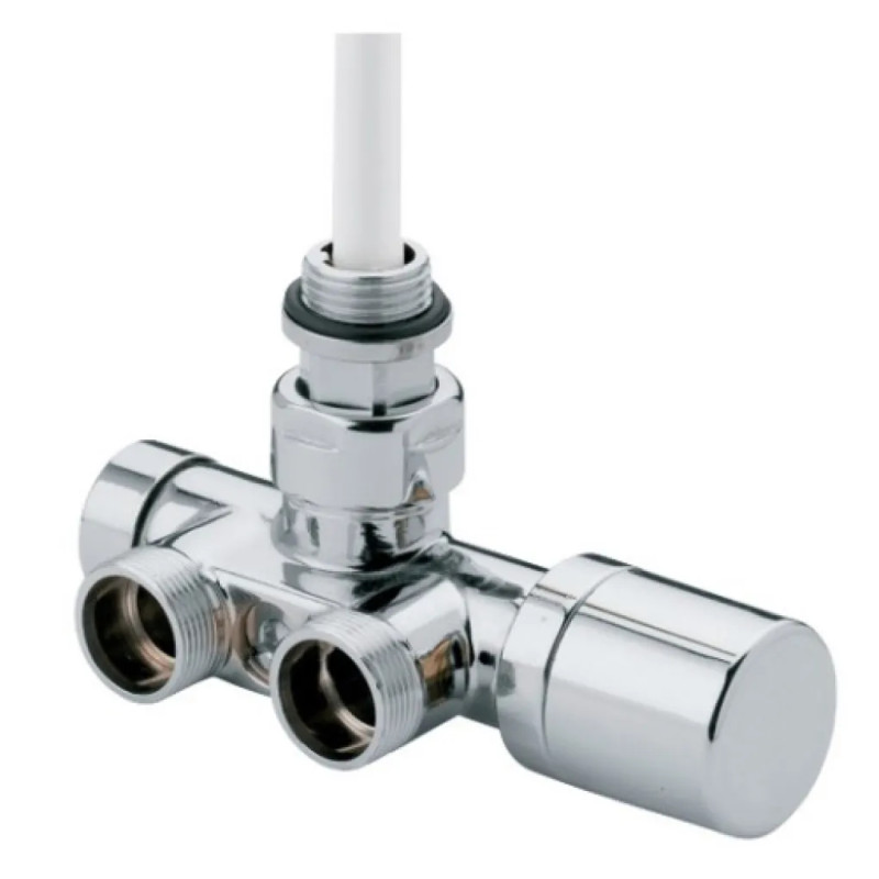 Carlo Poletti Термостатический узел (одно/двухтрубный) для полотенцесушителя ONE-THERMO ХРОМ ЛЕВЫЙ Ø1/2″ С x 3/4″ EK 50 мм (V81112B50SX)