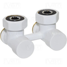 Carlo Poletti Кран нижнего подключения FIRST PIASTRE БЕЛЫЙ угловой Ø3/4″ F x 3/4″ EK (V72112EF)