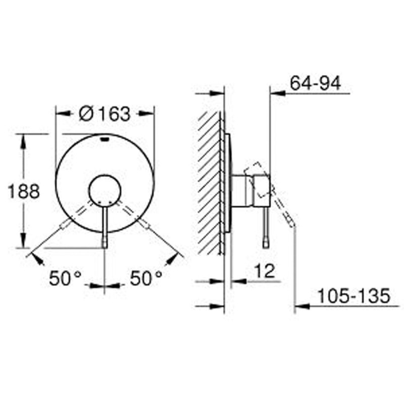 Grohe Смеситель для душа скрытногу монтажа Essence New, наружная часть (19286001)