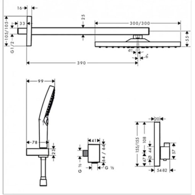 Hansgrohe Душевая система Raindance E с термостатом ShowerSelect (27939670)