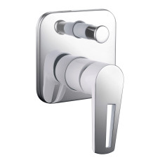 IMPRESE Смеситель скрытого монтажа для ванны Breclav, хром/белый, 35 мм (VR-10245WZ)