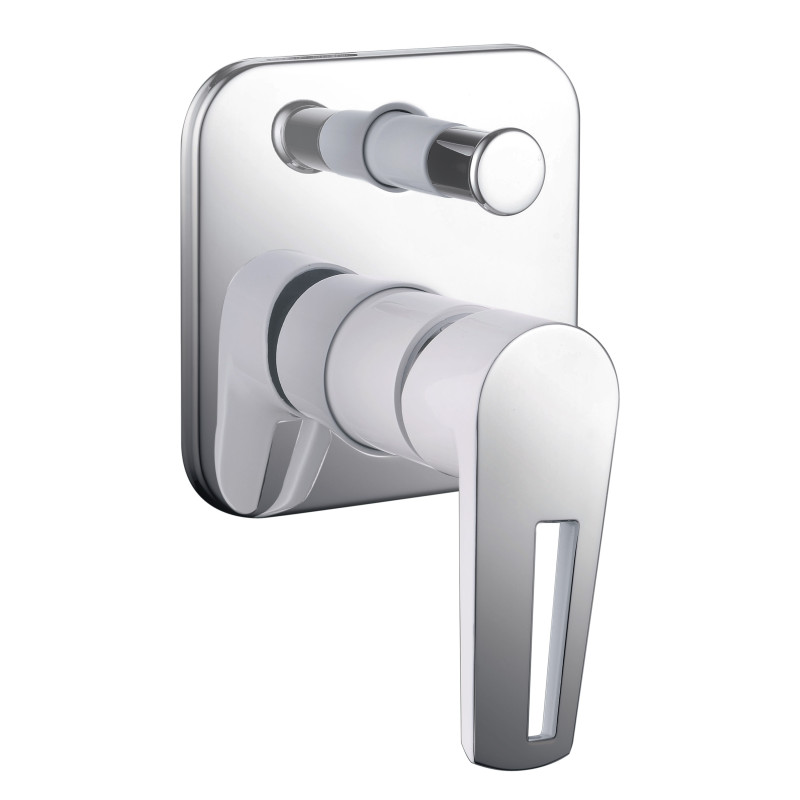 IMPRESE Смеситель скрытого монтажа для ванны Breclav, хром/белый, 35 мм (VR-10245WZ)