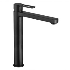 Paffoni Смеситель для умывальника Ringo RIN 081 NO высокий, без донного клапана, черный матовый (RIN081NO)