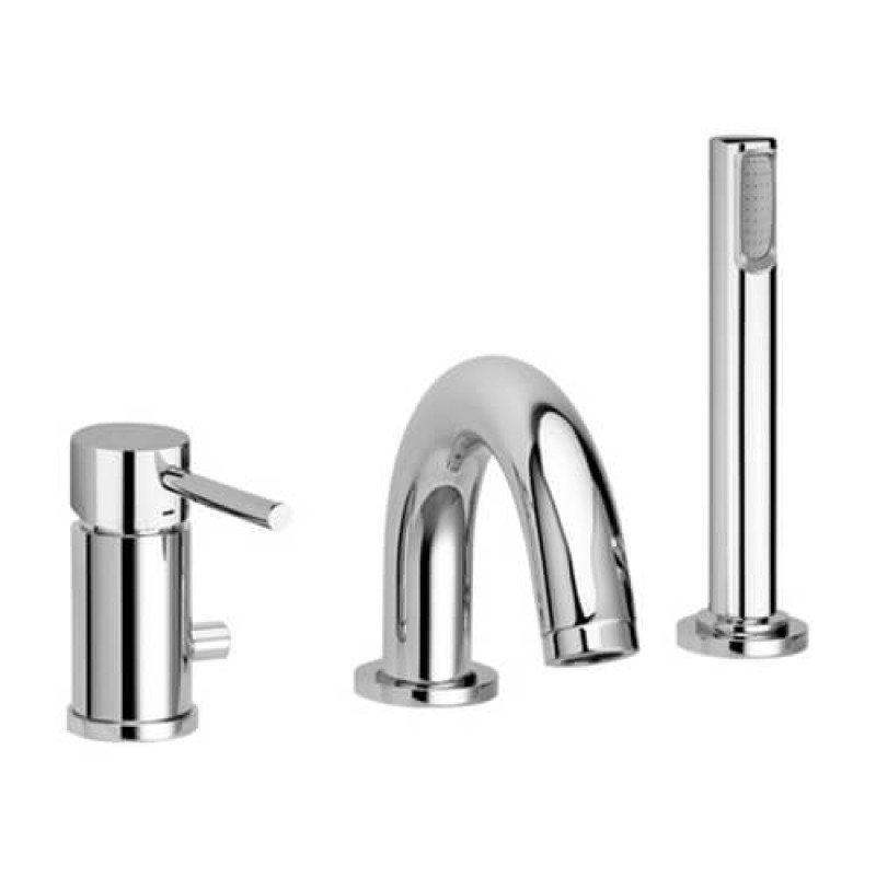 Paffoni Смеситель на борт ванной Light LIG 040 LCR с душевым гарнитуром, хром (LIG040LCR)