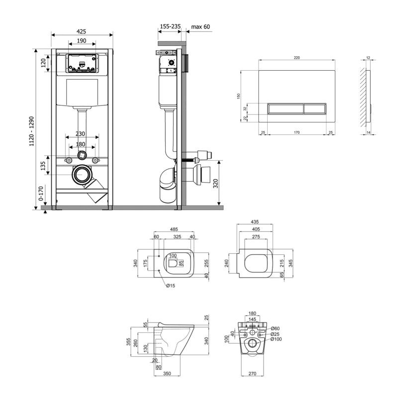 Qtap Інсталяція для унітазу 4 в 1 Nest + унітаз із сидінням Tern Ultra Quiet з панеллю змиву (QT1733052EUQW45161)