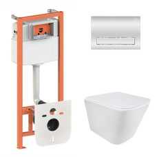 Qtap Інсталяція для унітазу 4 в 1 Nest + унітаз із сидінням Tern Ultra Quiet з панеллю змиву (QT1733052EUQW45160)