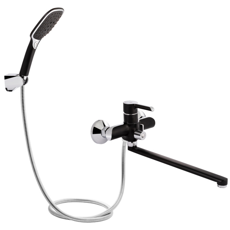 Qtap Змішувач для ванни Grand із душовим гарнітуром (QTGRABCR005)