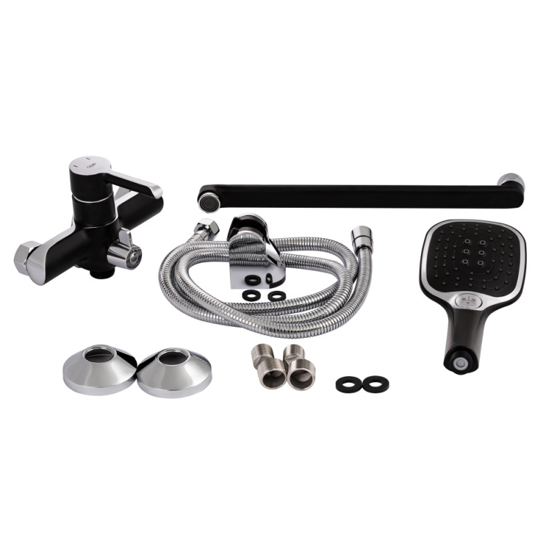 Qtap Змішувач для ванни Grand із душовим гарнітуром (QTGRABCR005)