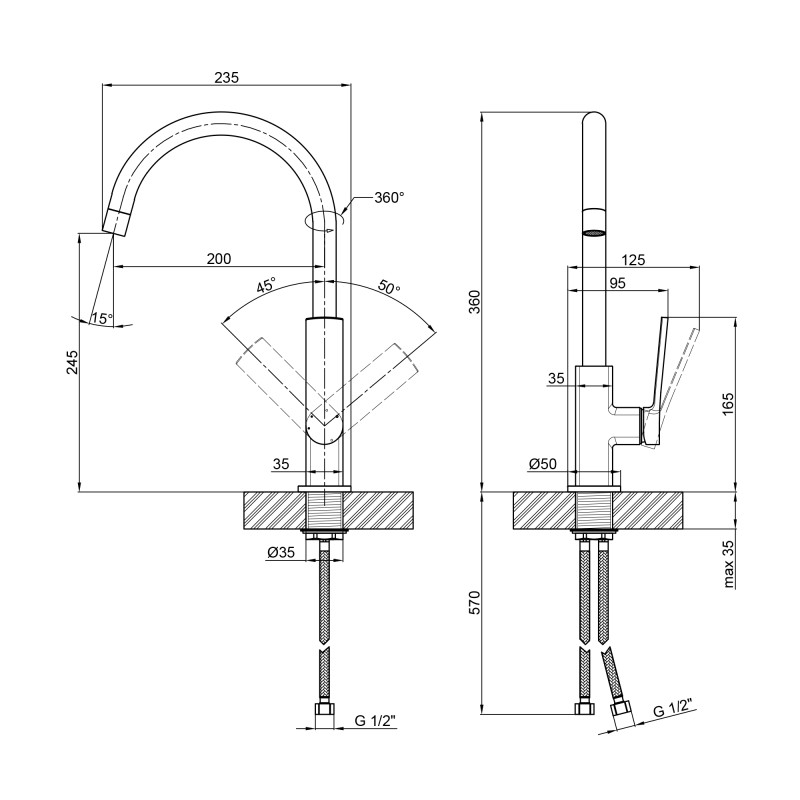 Qtap Змішувач для кухні Slavonice Хром (QTSLV9042103UC)