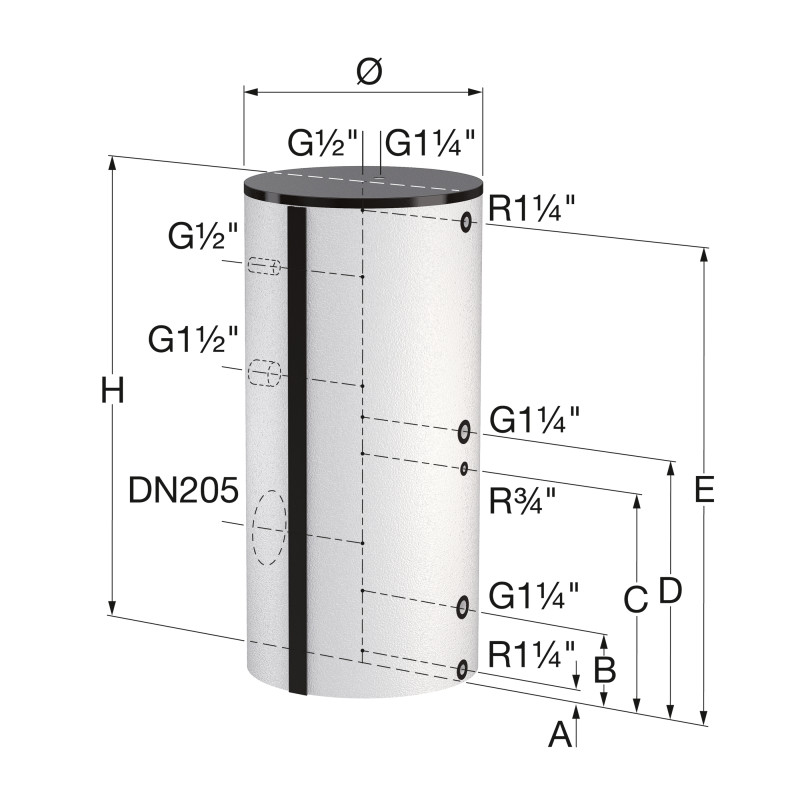 Flamco Бойлер непрямого нагріву Duo 2000 (з одним гладкотрубним т/о), без ізоляції (18460)