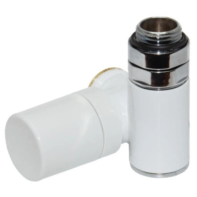 Carlo Poletti Кран-термостат трехосевой БЕЛЫЙ Ø1/2″x3/4″ DX (правый) COMBI CORNER (подкл. тену) (V130112EDX)