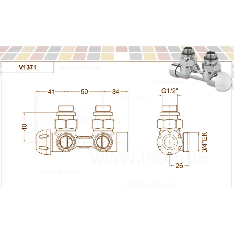 Carlo Poletti Узел термостатический THERMO PIASTRE НИКЕЛЬ угловой Ø1/2″ З x 3/4″ EK 50 мм (V137112Q)