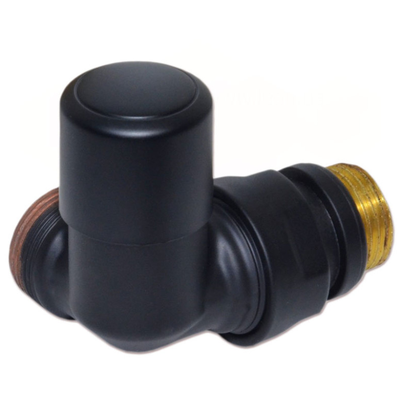 Carlo Poletti Кран отсекающий трехосевой BLACK MATTE Ø1/2″ х 24-19 DX (правый) FIRST CORNER (V174211EFS9005ODX)