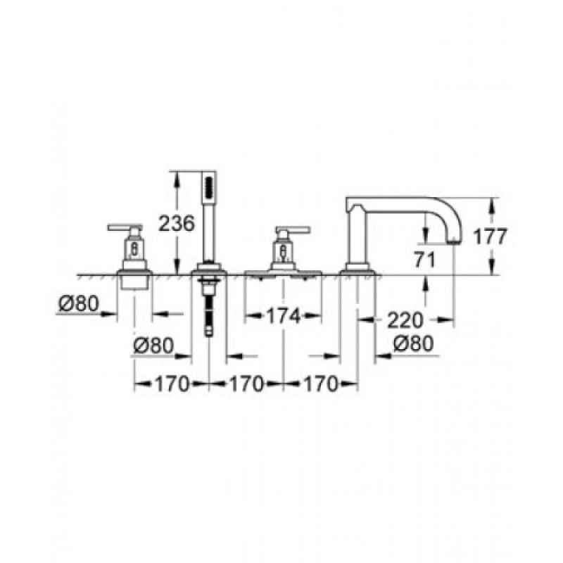 Grohe Змішувач для ванни Atrio Jota (19142000)
